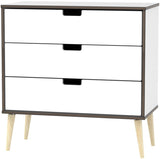 Shanghai 3 Drawer Chest with Wood Legs
