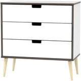 Shanghai 3 Drawer Chest with Wood Legs