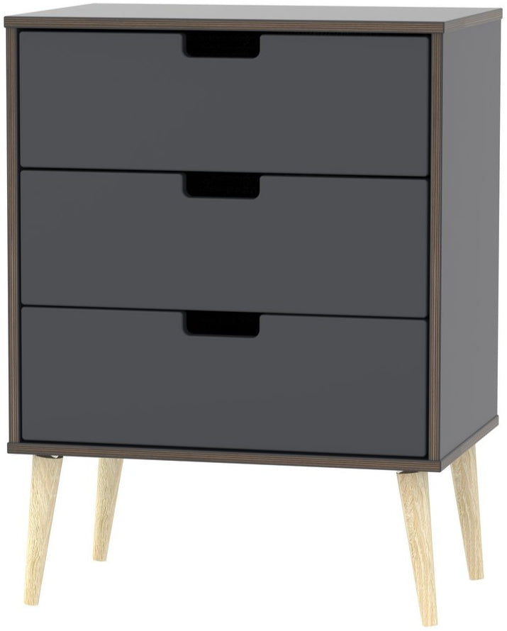 Shanghai 3 Drawer Chest of Drawers with Wooden Legs