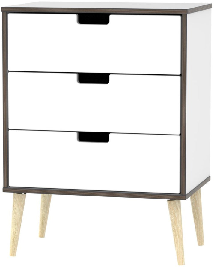 Shanghai 3 Drawer Chest of Drawers with Wooden Legs