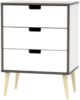 Shanghai 3 Drawer Chest of Drawers with Wooden Legs