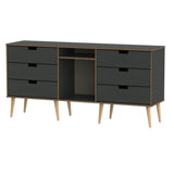 Shanghai 6 Drawer TV Unit with Wooden Legs