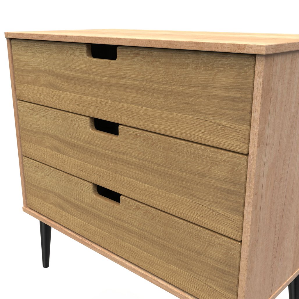 Shanghai 3 Drawer Chest with Black Legs