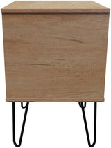 Shanghai 2 Drawer Bedside Table with Black Hairpin Legs
