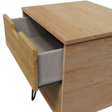 Shanghai 2 Drawer Bedside Table with Black Hairpin Legs