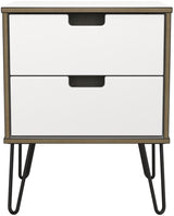 Shanghai 2 Drawer Bedside Table with Black Hairpin Legs