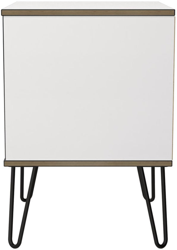 Shanghai 2 Drawer Bedside Table with Black Hairpin Legs