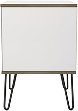 Shanghai 2 Drawer Bedside Table with Black Hairpin Legs
