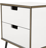 Shanghai 2 Drawer Bedside Table with Black Hairpin Legs