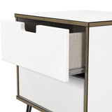Shanghai 2 Drawer Bedside Table with Black Hairpin Legs