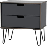 Shanghai 2 Drawer Midi Chest with Black Hairpin Legs