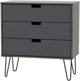 Shanghai 3 Drawer Chest with Black Hairpin Legs