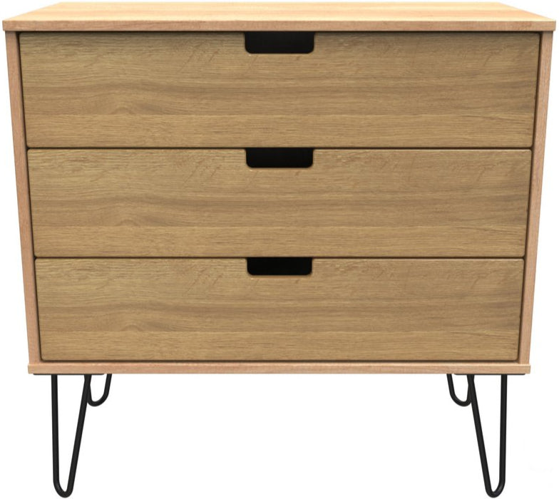 Shanghai 3 Drawer Chest with Black Hairpin Legs