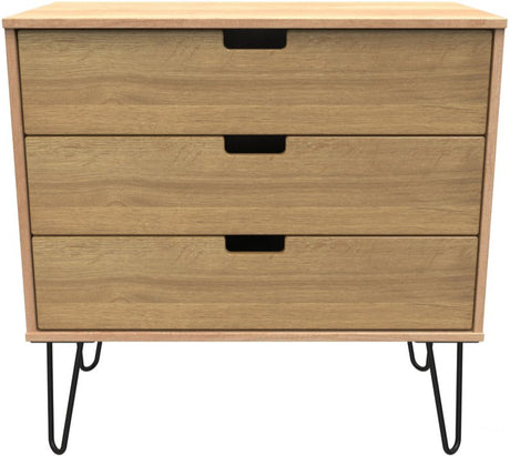 Shanghai 3 Drawer Chest with Black Hairpin Legs