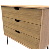 Shanghai 3 Drawer Chest with Black Hairpin Legs