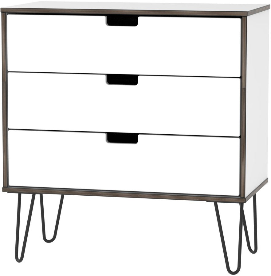 Shanghai 3 Drawer Chest with Black Hairpin Legs