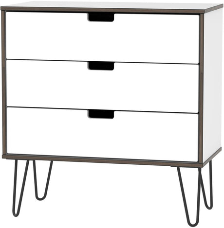 Shanghai 3 Drawer Chest with Black Hairpin Legs