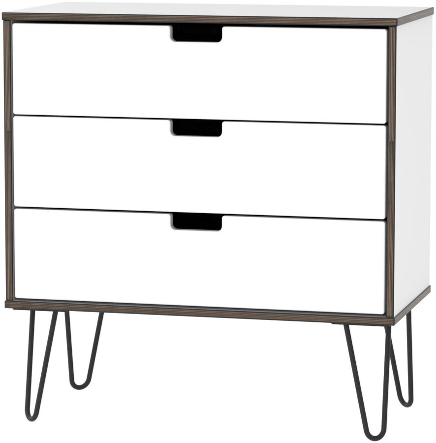 Shanghai 3 Drawer Chest with Black Hairpin Legs