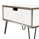Shanghai 1 Drawer Bedside Table with Black Hairpin Legs