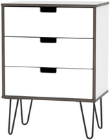 Shanghai 3 Drawer Chest of Drawers with Black Hairpin Legs