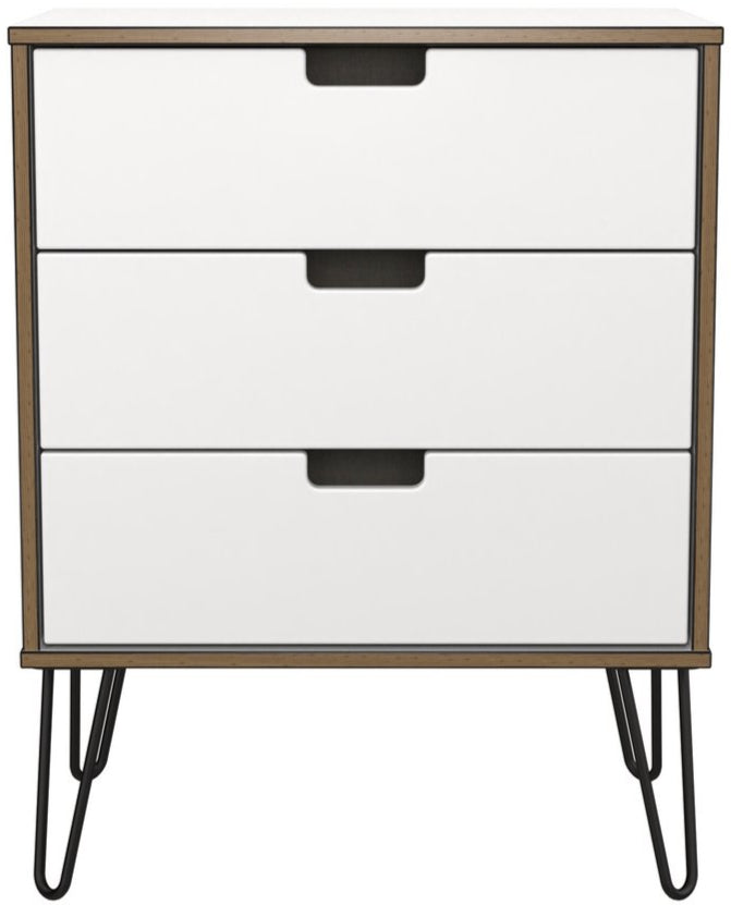 Shanghai 3 Drawer Chest of Drawers with Black Hairpin Legs