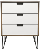 Shanghai 3 Drawer Chest of Drawers with Black Hairpin Legs