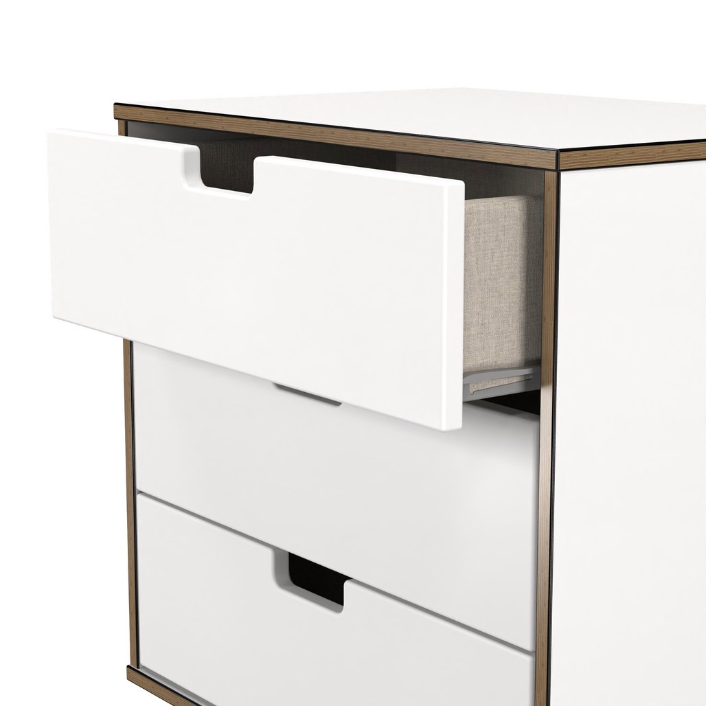 Shanghai 3 Drawer Chest of Drawers with Black Hairpin Legs