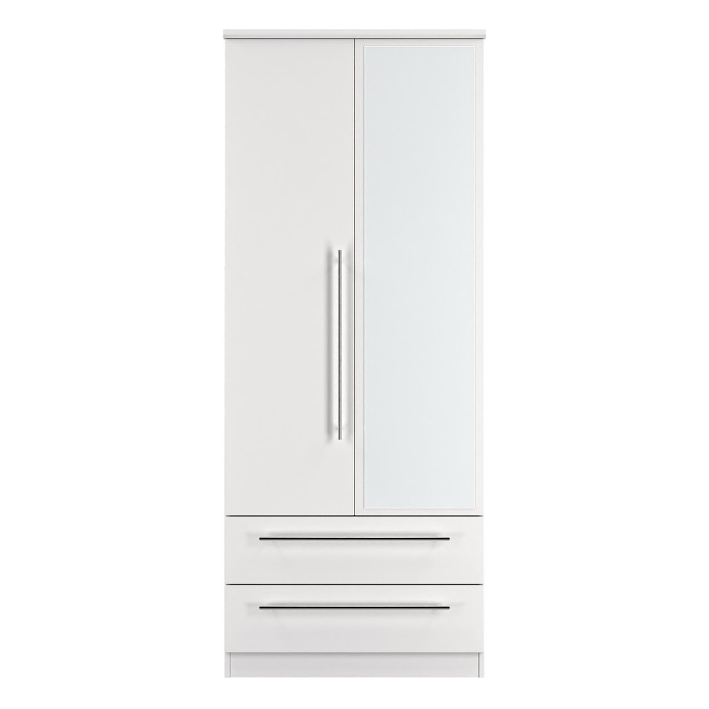 Sherwood Mirrored 2 Drawer 2 Door Double Wardrobe
