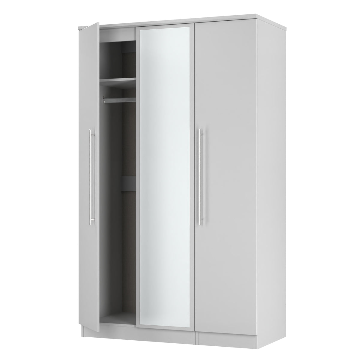 Sherwood Grey Matt 3 Door Mirrored Wardrobe