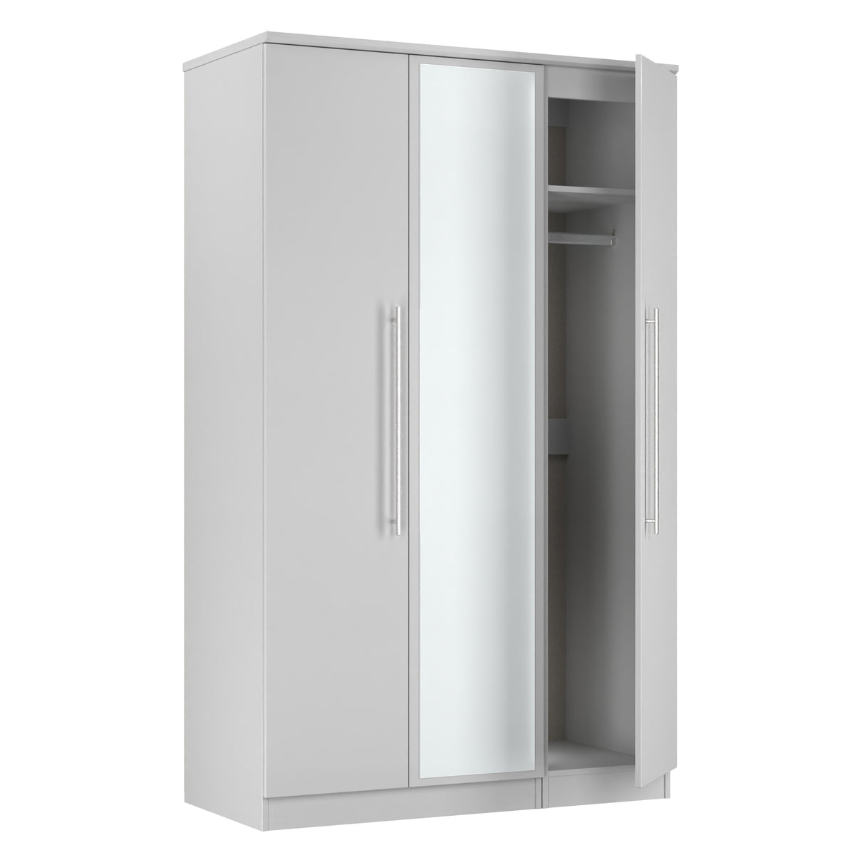 Sherwood Grey Matt 3 Door Mirrored Wardrobe