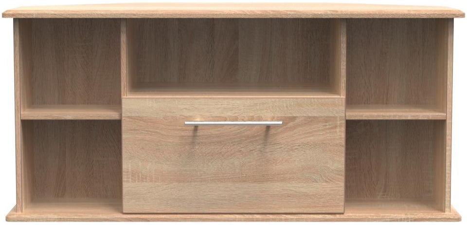 Sherwood Corner 1 Drawer TV Unit with Open Shelving