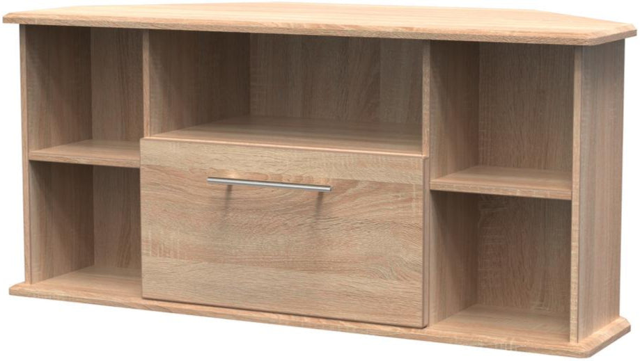Sherwood Corner 1 Drawer TV Unit with Open Shelving