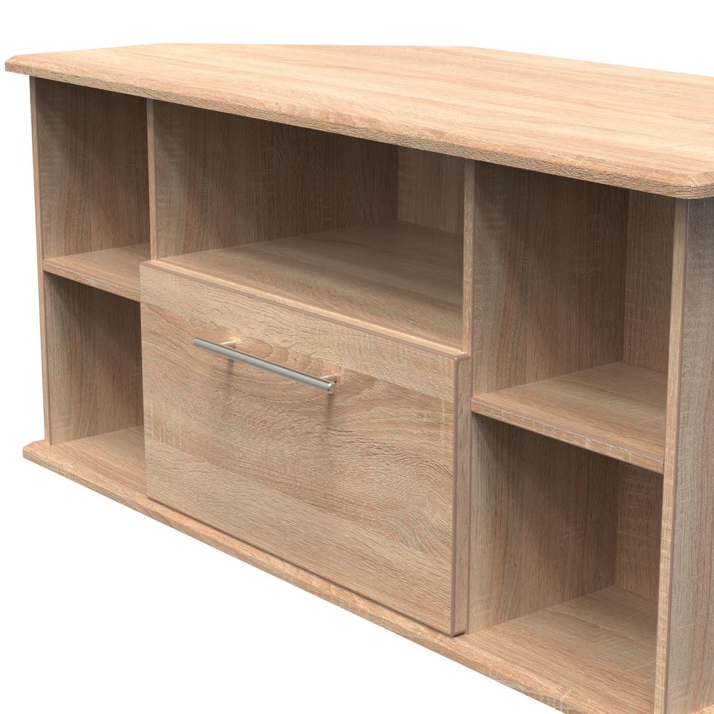 Sherwood Corner 1 Drawer TV Unit with Open Shelving