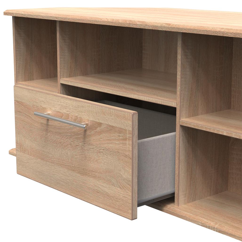 Sherwood Corner 1 Drawer TV Unit with Open Shelving