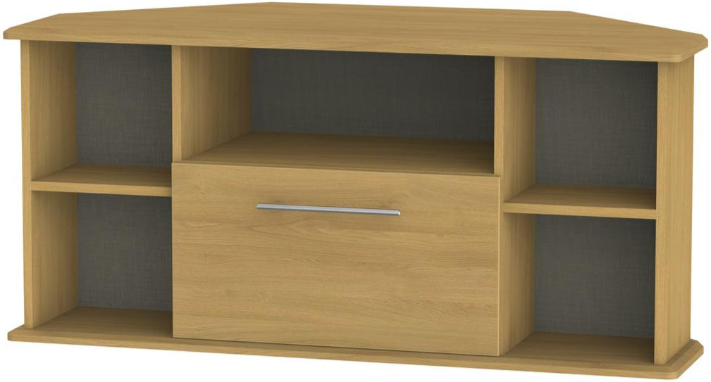 Sherwood Corner 1 Drawer TV Unit with Open Shelving