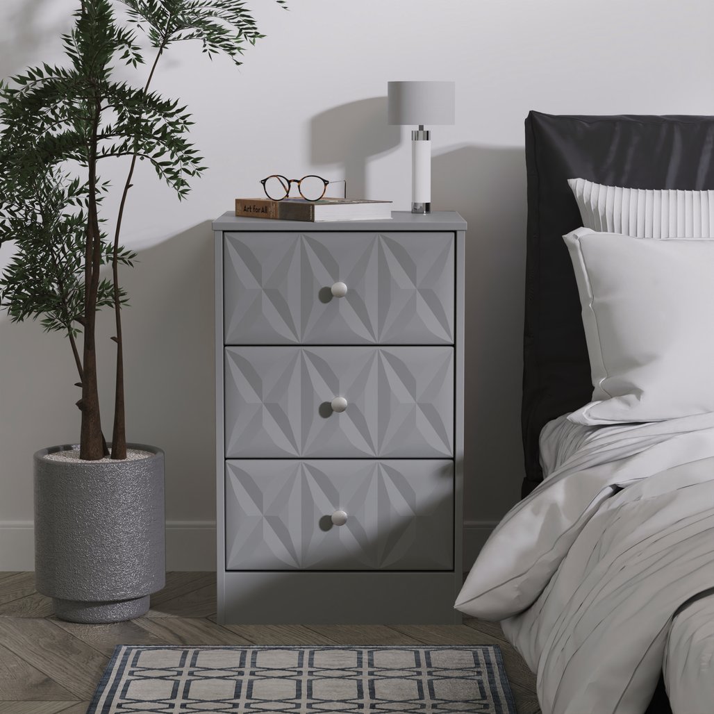 San Jose 3 Drawer Bedside Table