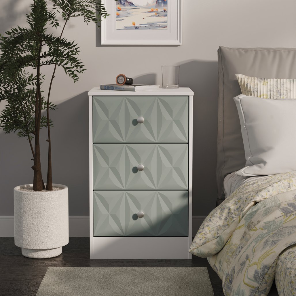San Jose 3 Drawer Bedside Table