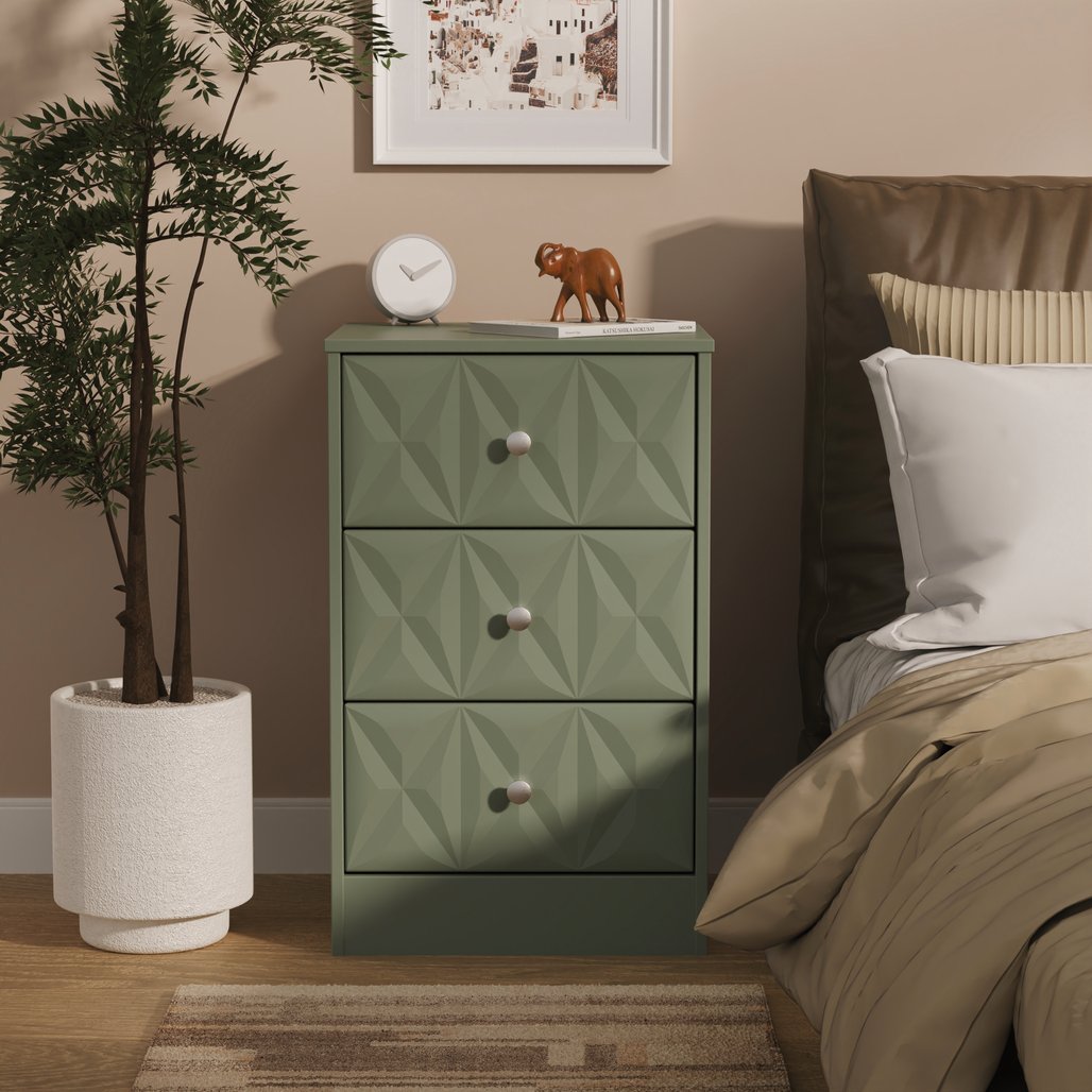 San Jose 3 Drawer Bedside Table