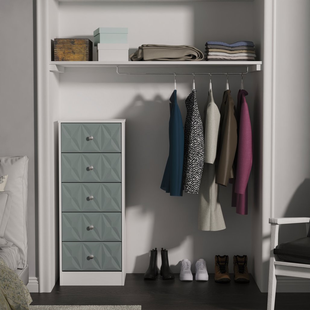 San Jose 5 Drawer Bedside Table