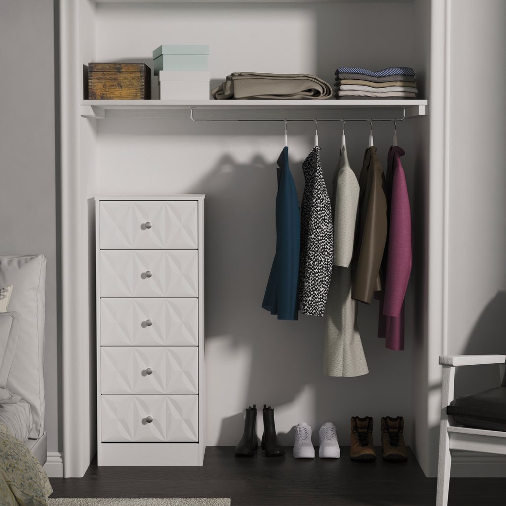 San Jose 5 Drawer Bedside Table