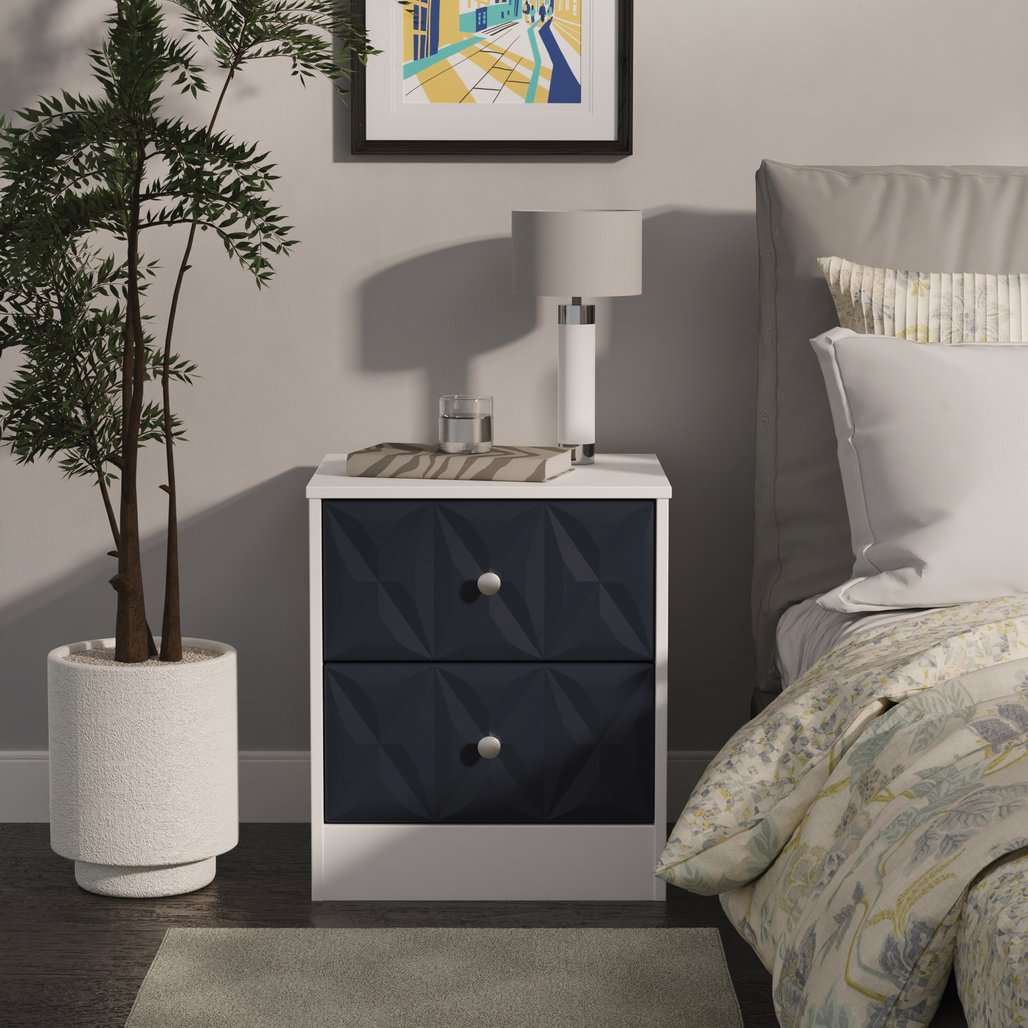San Jose 2 Drawer Bedside Table