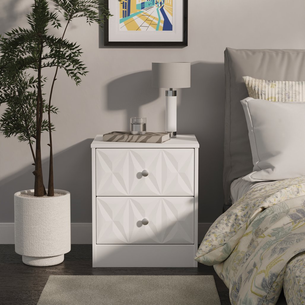 San Jose 2 Drawer Bedside Table