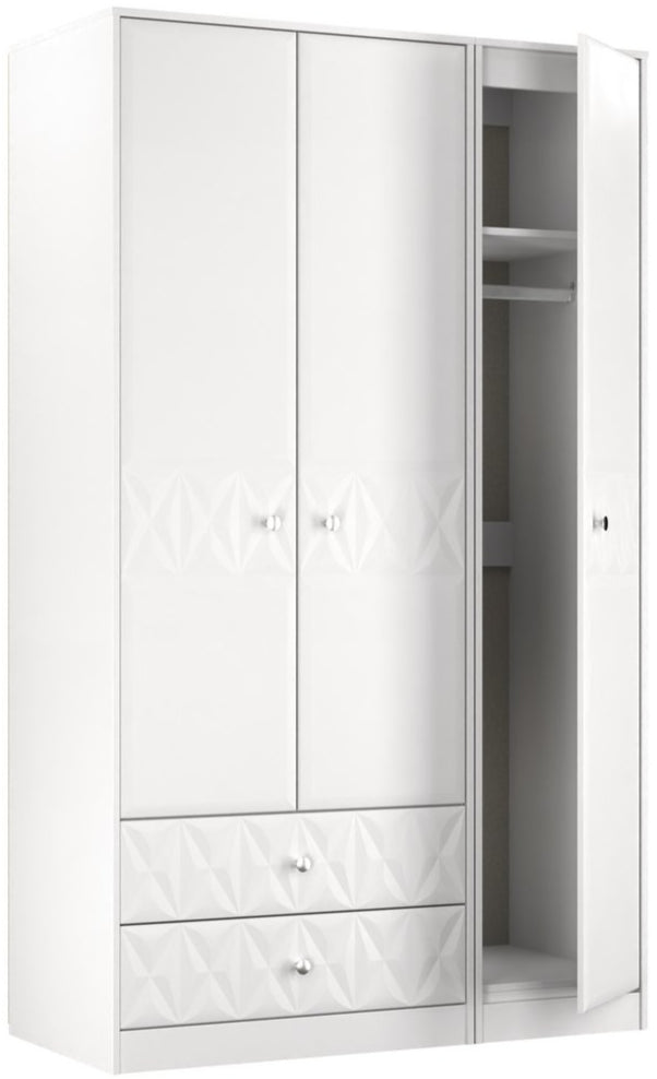 San Jose Tall 3 Door 2 Drawer Triple Wardrobe