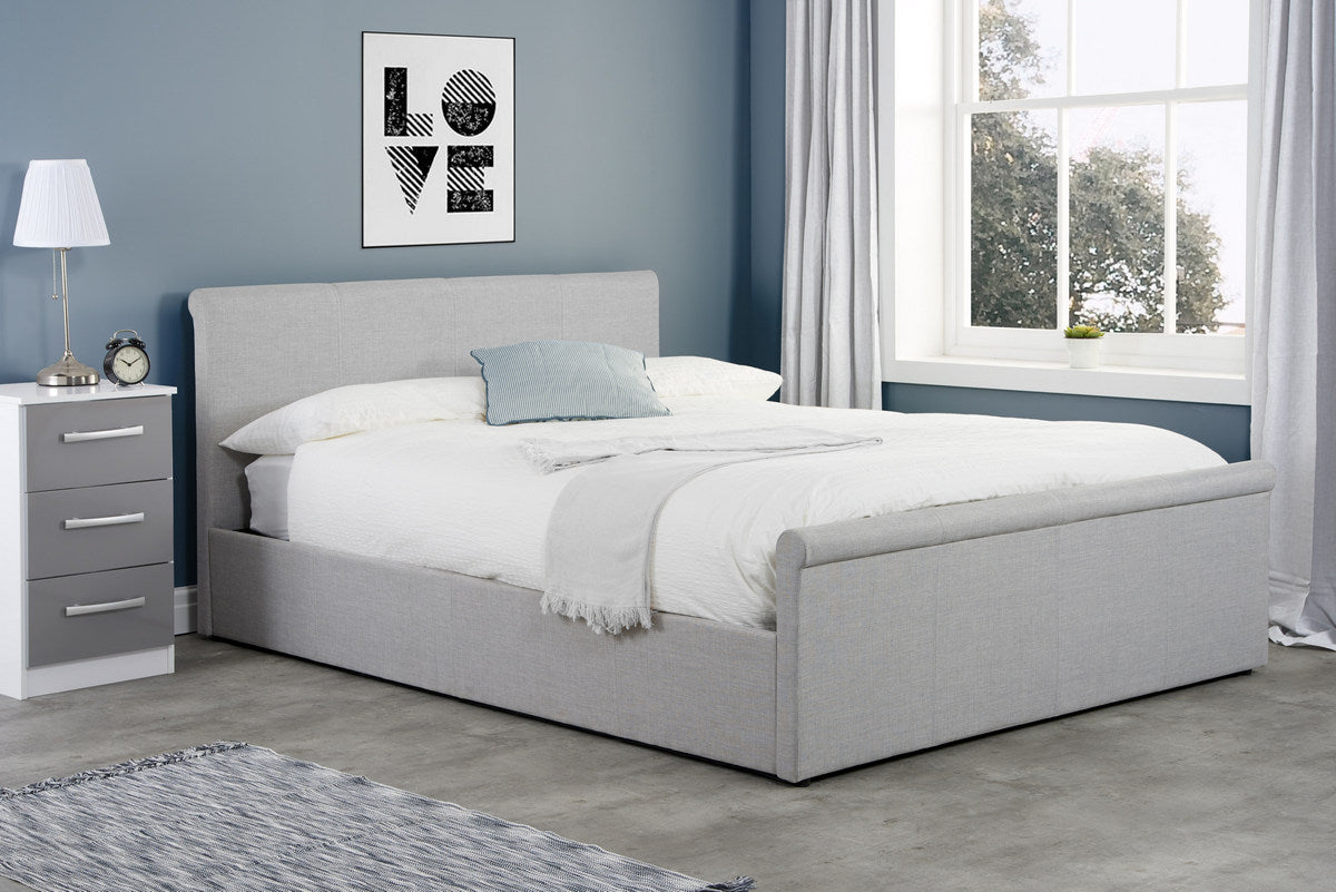 Stratus Grey Fabric Ottoman Bed Frame