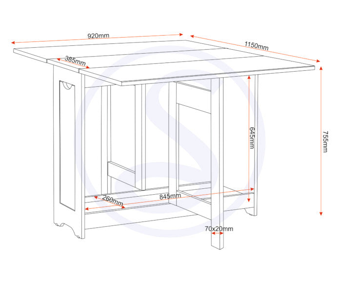 Santos Butterfly Folding Space Saving Dining Set