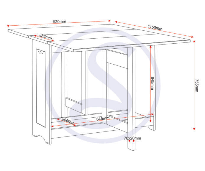 Santos Butterfly Folding Space Saving Dining Set