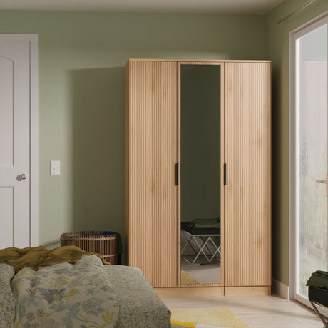 Java Mirrored 3 Door Triple Wardrobe