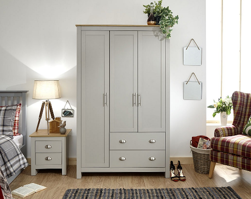 Lancaster 3 Door 2 Drawer Triple Wardrobe