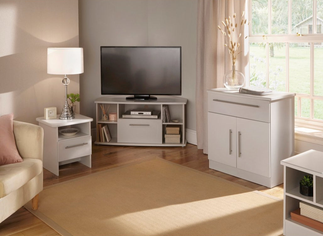 Sherwood Corner 1 Drawer TV Unit with Open Shelving
