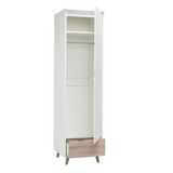 Stockholm White Oak 1 Door Wardrobe